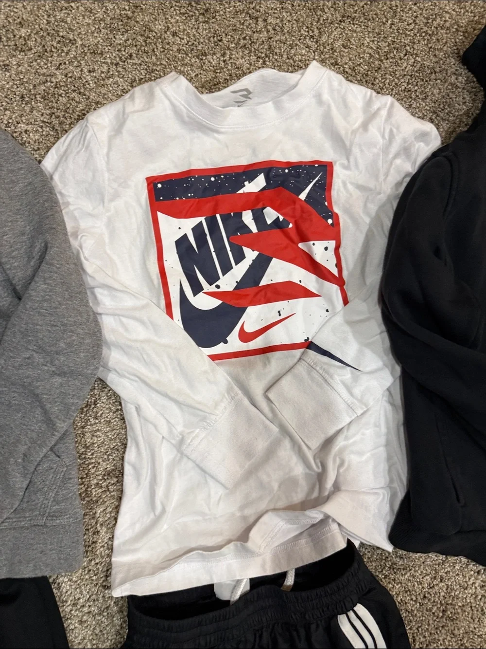 Nike Kids Black, Gray & White Activewear Set with Logo Tee
